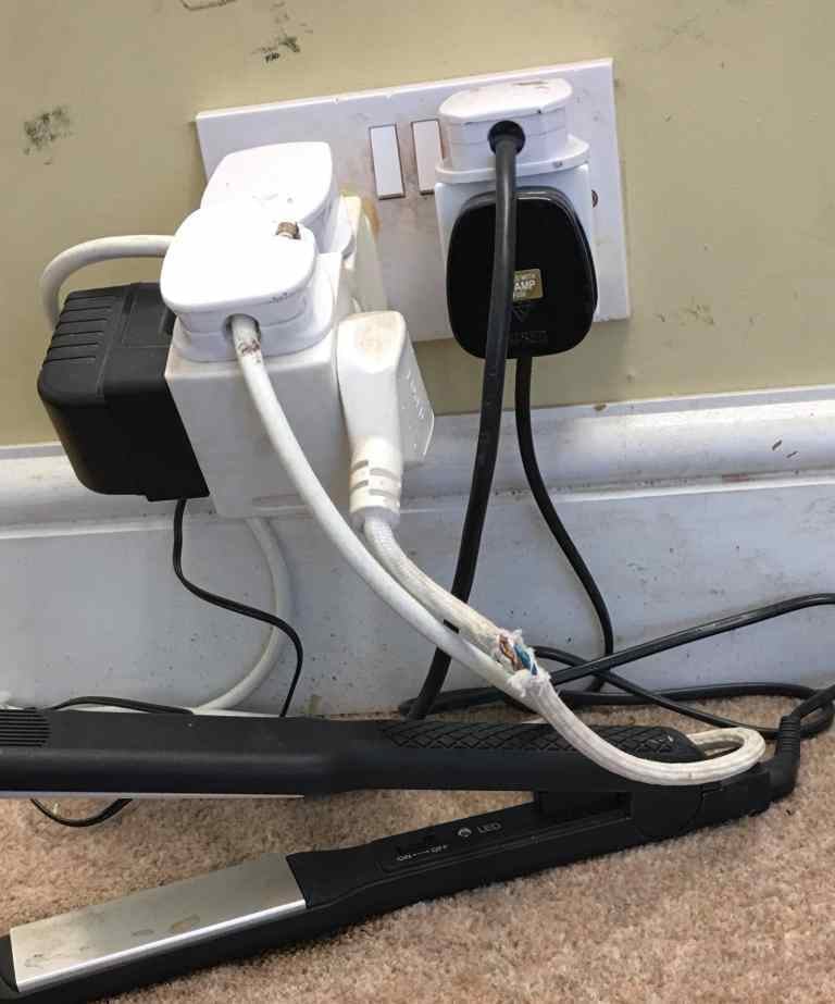 Overloaded electrical sockets